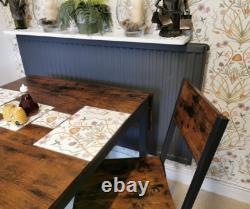 Chaises de salle à manger industrielles en métal rustique, ensemble de 2 chaises, siège de cuisine vintage rétro