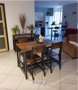 Chaises de salle à manger industrielles en métal rustique, ensemble de 2 chaises, siège de cuisine vintage rétro