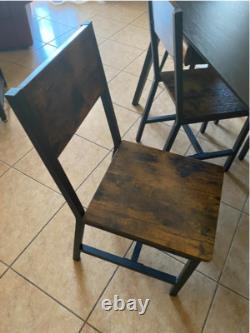 Chaises de salle à manger industrielles en métal rustique, ensemble de 2 chaises, siège de cuisine vintage rétro