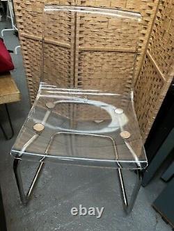 Chaises de salle à manger vintage rétro du milieu du siècle moderne MCM Ikea Tobias Chrome 4