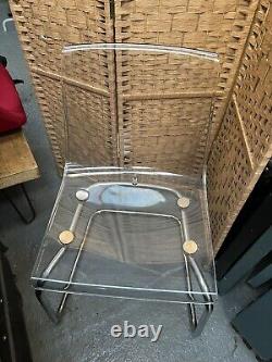 Chaises de salle à manger vintage rétro du milieu du siècle moderne MCM Ikea Tobias Chrome 4
