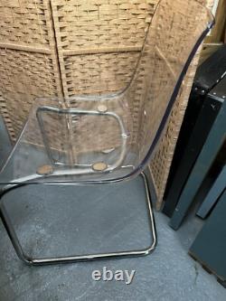 Chaises de salle à manger vintage rétro du milieu du siècle moderne MCM Ikea Tobias Chrome 4
