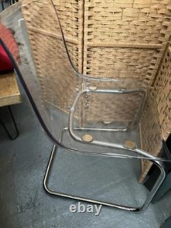 Chaises de salle à manger vintage rétro du milieu du siècle moderne MCM Ikea Tobias Chrome 4