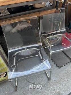 Chaises de salle à manger vintage rétro du milieu du siècle moderne MCM Ikea Tobias Chrome 4