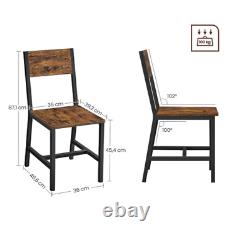 Chaises industrielles en métal rustique - Ensemble de 2 chaises, siège de cuisine vintage rétro