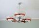 Chandelier Vintage Rétro Milieu Du Siècle à 3 Bras En Chrome, Chandelier Art Déco