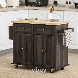 Chariot de cuisine large de 90 cm avec casier à vin et 2 tiroirs, 3 couleurs