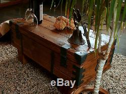 Coffre De Rangement En Bois Table Basse Antique Retro Steamer Pine Chest Vintage Box