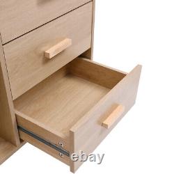 Coffret de 4 tiroirs Cabinet Buffet Rangement en unité de rangement pour chambre effet bois en rotin