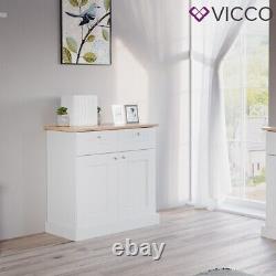 Commode à tiroirs armoire polyvalente en chêne blanc Vicco Bergamo