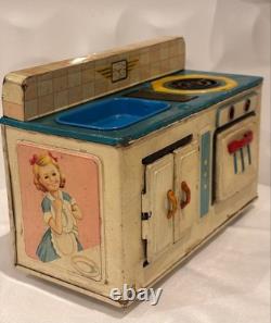 Cuisine Jouet Vintage Antique en Fer Blanc Showa Retro - Jouet de Simulation Mignon Collectible