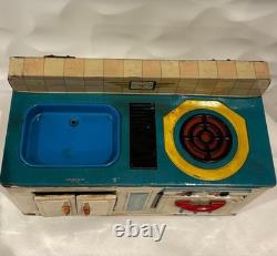 Cuisine Jouet Vintage Antique en Fer Blanc Showa Retro - Jouet de Simulation Mignon Collectible