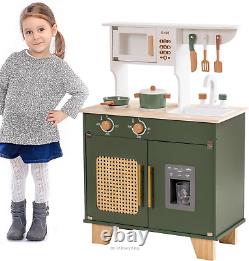 Cuisine en bois pour enfants ROBOTIME, jouet de cuisine rétro avec four