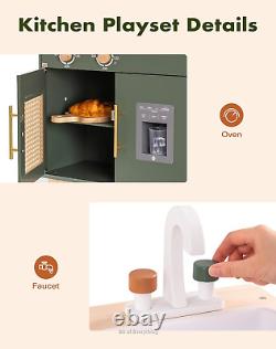 Cuisine en bois pour enfants ROBOTIME, jouet de cuisine rétro avec four