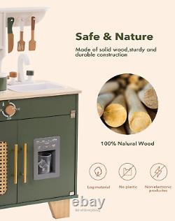 Cuisine en bois pour enfants ROBOTIME, jouet de cuisine rétro avec four