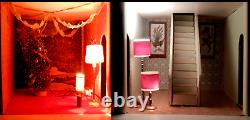 Customisé Tri-ang Lunby Christmas Dolls Home House + Meubles No65 + Éclairage