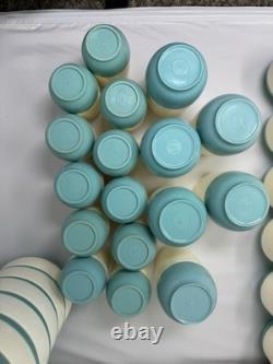 ENORMES Bols et Tasses en Plastique Turquoise Vacron Bopp Decker Vintage - Cuisine Rétro