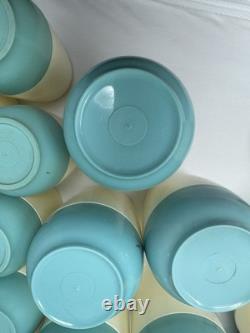 ENORMES Bols et Tasses en Plastique Turquoise Vacron Bopp Decker Vintage - Cuisine Rétro
