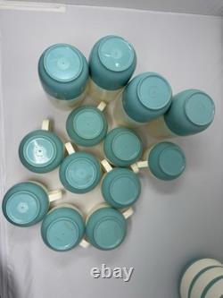 ENORMES Bols et Tasses en Plastique Turquoise Vacron Bopp Decker Vintage - Cuisine Rétro