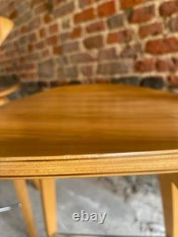 ENSEMBLE DE 4 TABOURETS DE BAR EN CONTREPLAQUÉ NORMAN CHERNER ORIGINAUX vintage cuisine en bois rétro