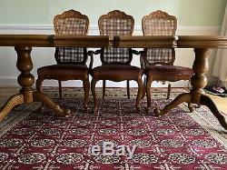 En Bois Massif Table À Manger 8 Extendable Seater Vintage Antique Classique Avec Des Chaises