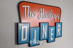 Enseigne de diner américain des années 50 personnalisée Enseigne de cuisine rétro personnalisée
