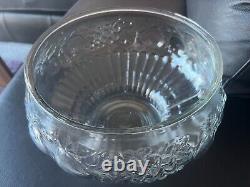 Ensemble à punch aux fruits en cristal Jeannette des années 1960, bol de 8 litres, 26 pièces