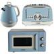 Ensemble D'appareils De Cuisine Rétro : Bouilloire Bleue Vintage Ariete, Grille-pain Et Micro-ondes De 20l
