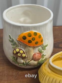 Ensemble de 2 boîtes à biscuits Sears Merry Mushroom vintage des années 70 - décoration de cuisine rétro
