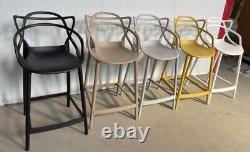 Ensemble de 2 chaises de bar de style maître pour café, cuisine, restaurant avec hauteur de tabouret de 66cm