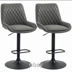 Ensemble de 2 tabourets de bar pivotants HOMCOM, gris