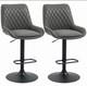 Ensemble De 2 Tabourets De Bar Pivotants Homcom, Gris