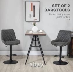 Ensemble de 2 tabourets de bar pivotants HOMCOM, gris