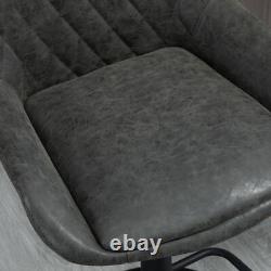 Ensemble de 2 tabourets de bar réglables Chaises pivotantes à 360° rétro cuisine gris foncé HOMCOM