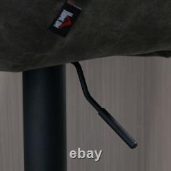 Ensemble de 2 tabourets de bar réglables Chaises pivotantes à 360° rétro cuisine gris foncé HOMCOM