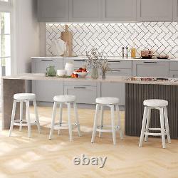 Ensemble de 2 tabourets pivotants à 360° pour cuisine rétro, tabourets de bar vintage blancs