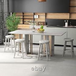 Ensemble de 2 tabourets pivotants à 360° pour cuisine rétro, tabourets de bar vintage blancs