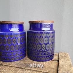 Ensemble de 3 bocaux de rangement à thé, café et sucre Hornsea Pottery Héritage Bleu Nuit