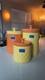 Ensemble De 3 Bocaux En Céramique Vintage Chantal - Jaune Et Orange, Rangement Rétro Pour La Cuisine