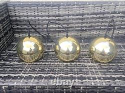 Ensemble de 3 lampes de plafond en aluminium à pointes des années 80, style spatial rétro vintage pour cuisine des années 60.