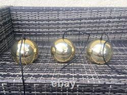 Ensemble de 3 lampes de plafond en aluminium à pointes des années 80, style spatial rétro vintage pour cuisine des années 60.