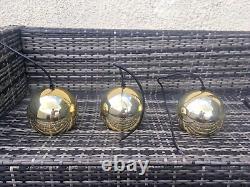 Ensemble de 3 lampes de plafond en aluminium à pointes des années 80, style spatial rétro vintage pour cuisine des années 60.