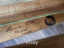 Ensemble de 4 chaises de salle à manger vintage scandinaves en hêtre et velours vert MCM