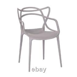 Ensemble de 4 chaises de style Masters grises pour salon, cuisine, salle à manger, jardin rétro extérieur.