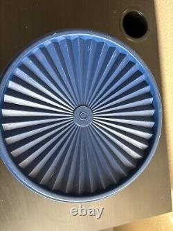 Ensemble de 5 bocaux empilables Tupperware Servalier vintage bleu