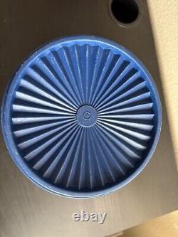 Ensemble de 5 bocaux empilables Tupperware Servalier vintage bleu