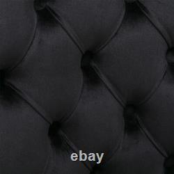 Ensemble de 6 chaises de salle à manger en velours avec haut dossier et pieds en bois pour salle à manger cuisine