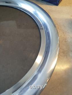 Ensemble de 6 gobelets en étain vintage Edwin Blyde et plateau en étain et verre de 13 pouces