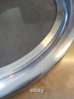 Ensemble de 6 gobelets en étain vintage Edwin Blyde et plateau en étain et verre de 13 pouces