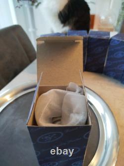 Ensemble de 6 gobelets en étain vintage Edwin Blyde et plateau en étain et verre de 13 pouces